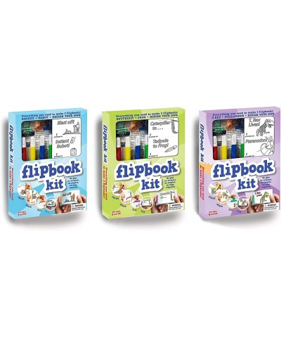 Bundle of 3 Flipbook Kits for Kids - Rocket & Robot Frog and Butterfly Dinosaurs - Save 15% $74.67 Craft Kits