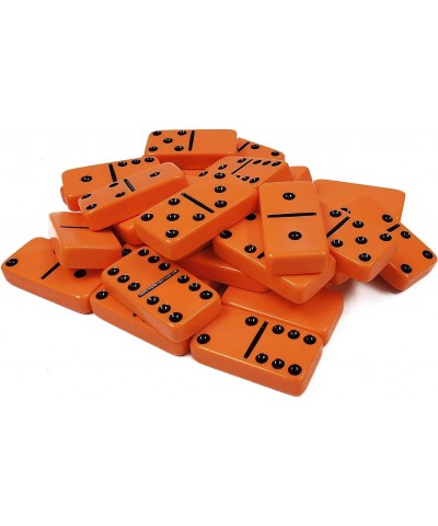 Marion Acrylic Domino Double 6 Orange Jumbo Tournament Professional Size in Elegant Black Velvet Bag $48.97 Domino & Tile Games