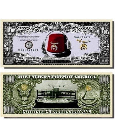 100 Shriners Million Dollar Bill with Bonus “Thanks a Million” Gift Card Set $44.14 Money & Banking Play Toys