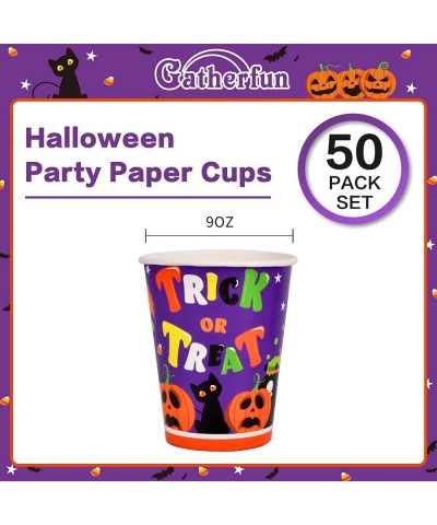 Halloween Party Supplies Witch and Pumpkin Disposable Paper Cups for Halloween Party Trick or Treat Party Decorations 9 oz 50...