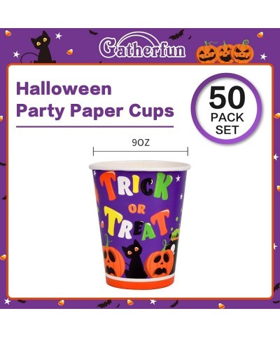 Halloween Party Supplies Witch and Pumpkin Disposable Paper Cups for Halloween Party Trick or Treat Party Decorations 9 oz 50...