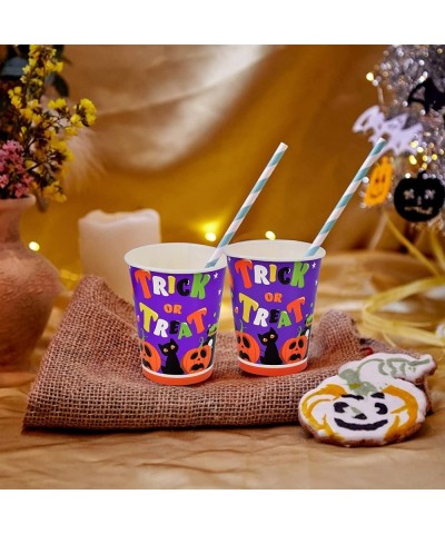 Halloween Party Supplies Witch and Pumpkin Disposable Paper Cups for Halloween Party Trick or Treat Party Decorations 9 oz 50...