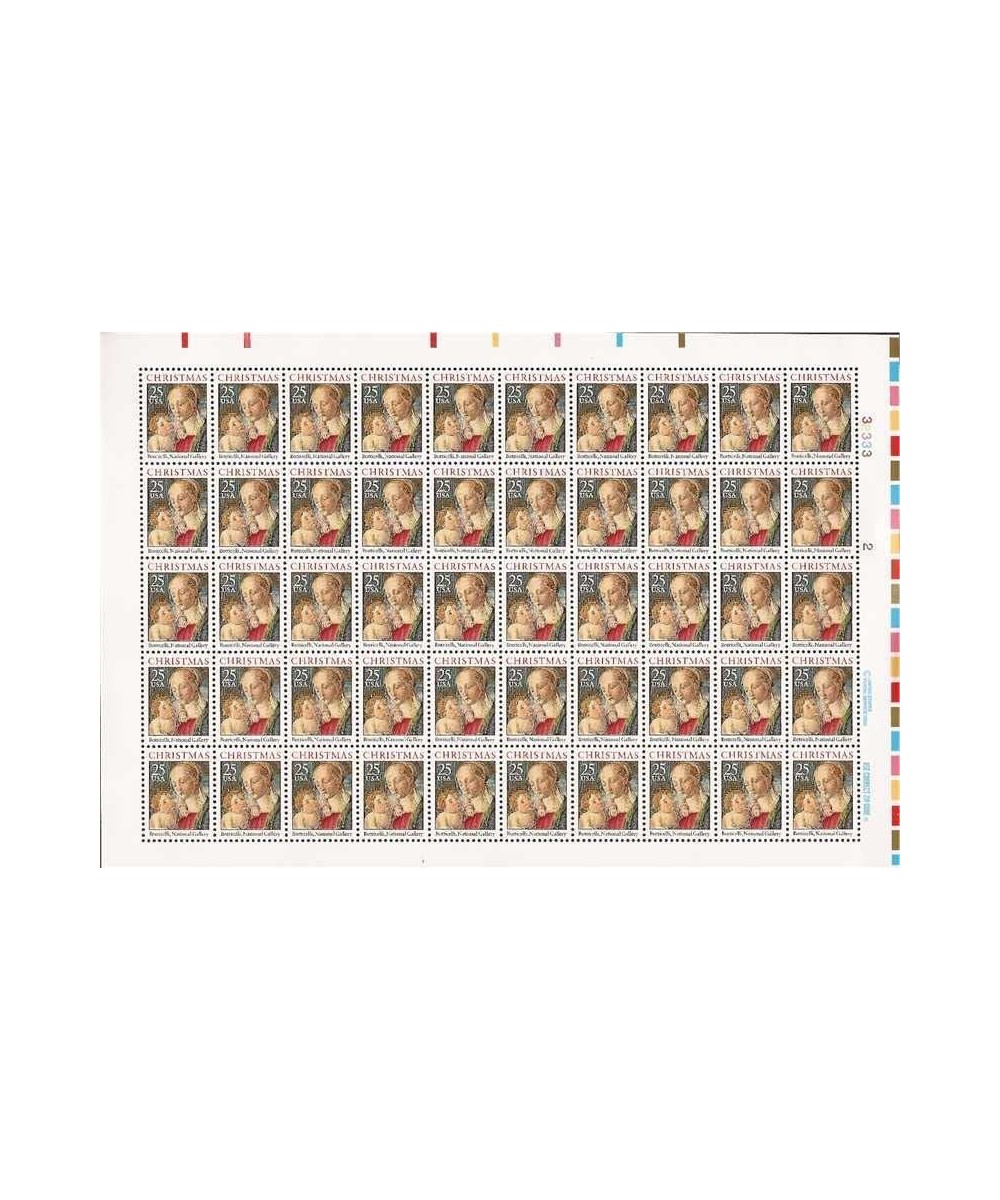 1988 Christmas Madonna & Child - Full Sheet 50 x 25 Cent Stamps Scott 2399 $57.86 Collectibles Display & Storage