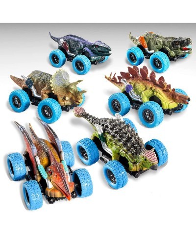 6 Pack Dinosaur Toy Pull Back Cars with Play Mat | Dinosaur Toys for Kids 3-5-7 | Monster Trucks Dinosaur Games with T-Rex | ...