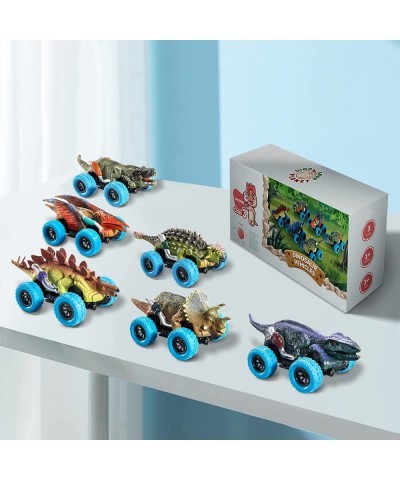 6 Pack Dinosaur Toy Pull Back Cars with Play Mat | Dinosaur Toys for Kids 3-5-7 | Monster Trucks Dinosaur Games with T-Rex | ...