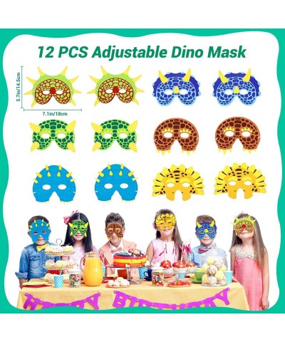 Dinosaur Party Favors for Kids 74 Pieces Dino Themed Party Supplies with Dinosaur Masks Gifts Bags Slap Bracelets Keychains R...