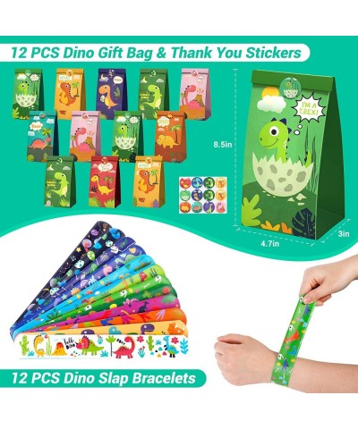 Dinosaur Party Favors for Kids 74 Pieces Dino Themed Party Supplies with Dinosaur Masks Gifts Bags Slap Bracelets Keychains R...