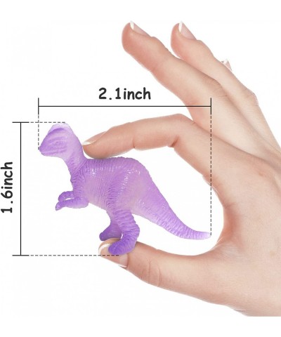 16 Pcs Mini Dinosaur Toy Set(16 Style) Glow in Dark Plastic Assorted Mini Luminous Dinosaur Figures Realistic DinoToys for Ki...