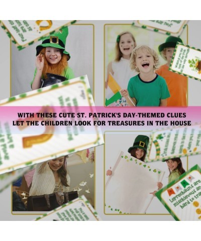 St. Patrick's Day Scavenger Hunt Clues(16 Cards with Envelopes) St. Patrick's Day Party Games Kids Card Games St. Patrick's D...