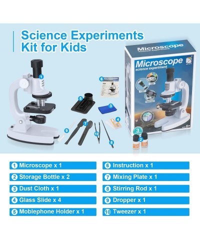 200X-1200X Kids Microscope with 4 Colors Filters Slides Set Mineral Specimen and Easy-to-Use Phone Holder Scientific Experime...