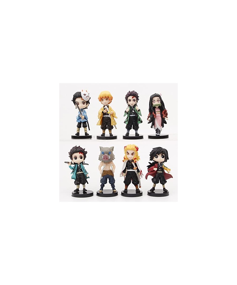 Demon Slayer Cake Topper for 8pcs- 2.7inch Demon Slayer Theme Party Supplies Figures Toy Set Doll Toys Theme Party Supplies -...