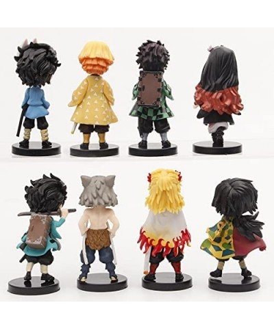 Demon Slayer Cake Topper for 8pcs- 2.7inch Demon Slayer Theme Party Supplies Figures Toy Set Doll Toys Theme Party Supplies -...