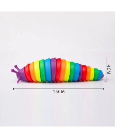 2 PCS Fidget Slug Toys 3D Articulated Stretch Caterpillar Sensory Stress Relief Flexible Hand Toy Ideal Party Favor Colorful ...