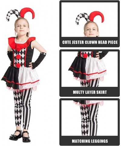 Halloween Kids Creepy Jester Clown Costume Girls Scary Circus Clown Costumes Party Suit $56.45 Kids' Costumes