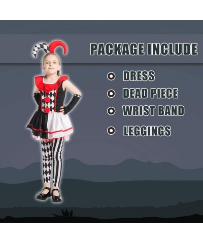 Halloween Kids Creepy Jester Clown Costume Girls Scary Circus Clown Costumes Party Suit $56.45 Kids' Costumes