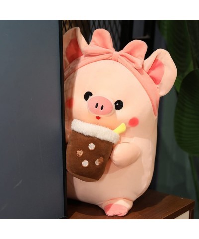 Cute Boba Pig Stuffed Pigglet Toy Adorable Milk Tea Piggy Plush Japanese Anime Pig Plushie Dolls Soft Pig Hugging Body Pillow...