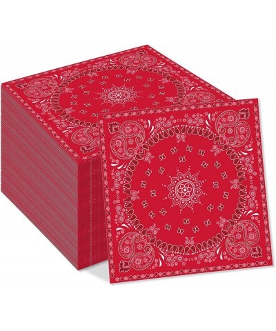 40Pcs Red Bandana Western Party Napkins 3 Ply Red bandanas Paisley Print Lunch Dinner Disposable Paper Napkin Set for Western...