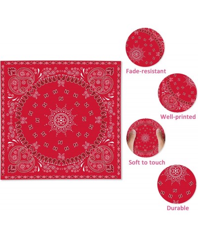 40Pcs Red Bandana Western Party Napkins 3 Ply Red bandanas Paisley Print Lunch Dinner Disposable Paper Napkin Set for Western...