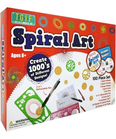 Spin & Spiral Art Station DIY Drawing Crafts 100 Pcs Deluxe Spiral Art Kit with Markers Greeting Cards Suitable for Children ...