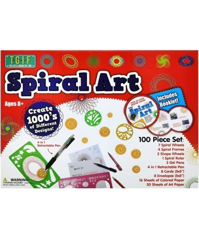 Spin & Spiral Art Station DIY Drawing Crafts 100 Pcs Deluxe Spiral Art Kit with Markers Greeting Cards Suitable for Children ...