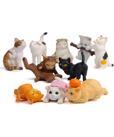 15 Pcs Cute Cat Animal Characters Toy Figure Mniature Cat Collection Figurines Payset Mini Garden Decor Cake Toppers Automobi...