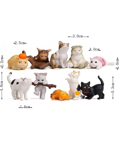 15 Pcs Cute Cat Animal Characters Toy Figure Mniature Cat Collection Figurines Payset Mini Garden Decor Cake Toppers Automobi...