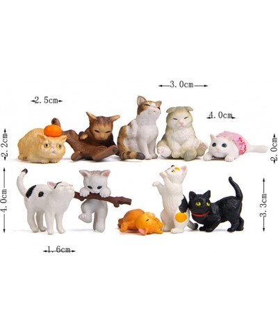 15 Pcs Cute Cat Animal Characters Toy Figure Mniature Cat Collection Figurines Payset Mini Garden Decor Cake Toppers Automobi...