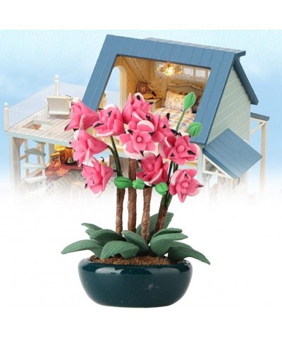 Miniature Flower Dollhouse Accessories Fairy Garden Mini Plant Doll House Decoration Simulation Rose Potted Plant for Doll Ho...