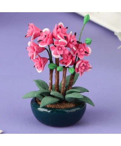 Miniature Flower Dollhouse Accessories Fairy Garden Mini Plant Doll House Decoration Simulation Rose Potted Plant for Doll Ho...