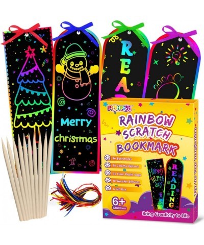 Scratch Bookmarks Art for Kids - 36 Set 2 Style Magic Scratch Paper Art Party Favors Rainbow Sheets Art Supplies Kit Tags DIY...