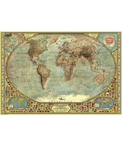 2000Piece Jigsaw Puzzle - World Map Jigsaw Puzzle Brown/a $50.90 Jigsaw Puzzles