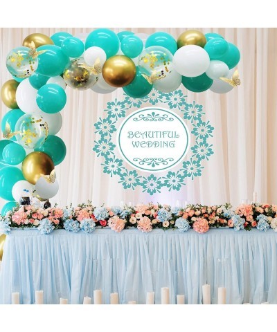 Teal Balloon Garland Kit - 122pcs Teal Balloon Arch Kit with Gold Butterfly Turquoise Balloon Garland Kit for Birthday Gradua...