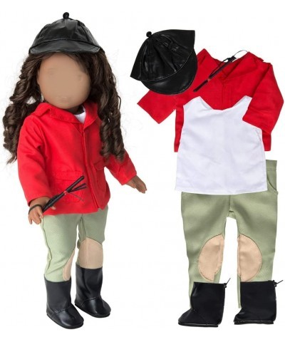 Equestrian Horse Riding Doll Outfit (6 Piece Set) - Premium Handmade Clothes & Accessories for All 18" Dolls - Premium Qualit...