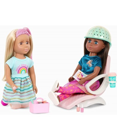 – Salon Chair & Styling Playset – Hooded Hair Dryer Foot Bath Pretend Nail Polish – 14-inch Doll Accessories for Kids Ages 3 ...