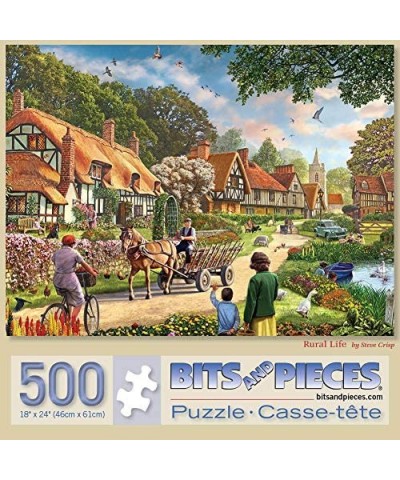 - 500 Piece Jigsaw Puzzle for Adults 18" x 24" - Rural Life - 500 pc Old Fashioned Cottage Village Jigsaw by Artist Steve Cri...