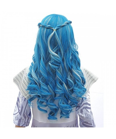 Long Wavy Blue with Silvery White Cosplay Wig $42.30 Kids' Dress-Up Accessories