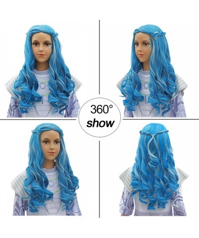 Long Wavy Blue with Silvery White Cosplay Wig $42.30 Kids' Dress-Up Accessories