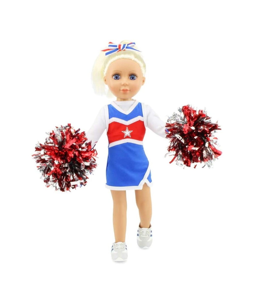 14 Inch Doll Clothes Clothing Accessories 6-PC USA Modern 14.5" Doll Cheer Cheerleader Gift Set Outfit Including Gym Shoes an...