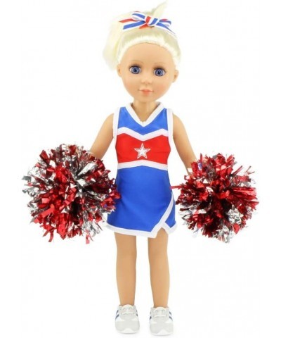 14 Inch Doll Clothes Clothing Accessories 6-PC USA Modern 14.5" Doll Cheer Cheerleader Gift Set Outfit Including Gym Shoes an...