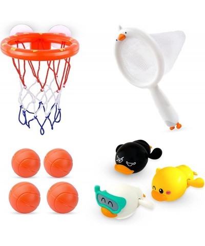 Bath Toys for Toddler Kids Boys and Girls - Bathtub Basketball Hoop with 4 Balls and 3 Swimming Duck Toys and a Fishing Net $...