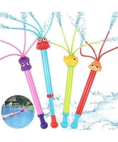 Water Blaster Set 4pcs Fun Sea Animal Water Squirts for Toddlers Water Guns Sprinklers with Wiggle Tubes Pool Toys for Kids P...