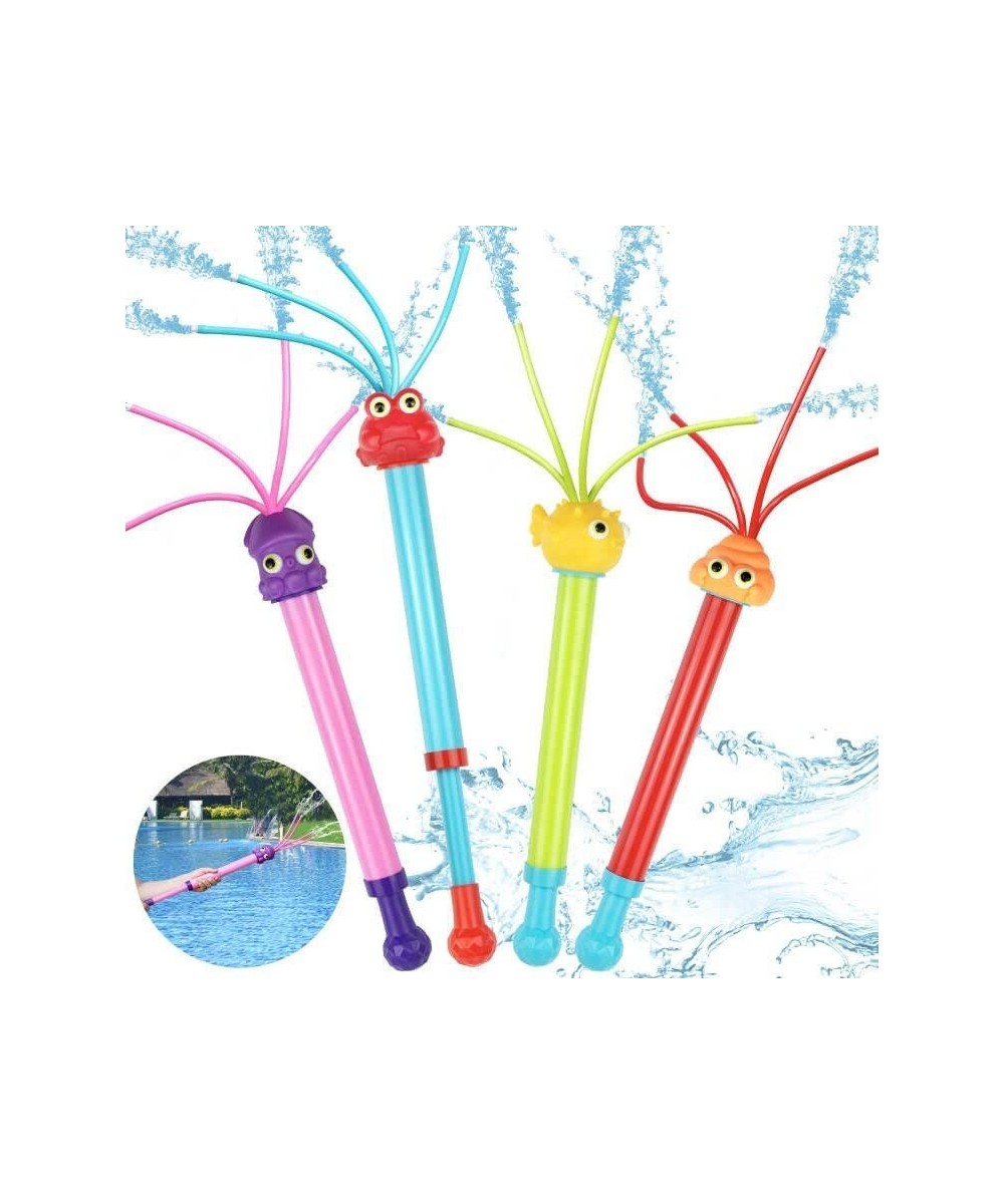 Water Blaster Set 4pcs Fun Sea Animal Water Squirts for Toddlers Water Guns Sprinklers with Wiggle Tubes Pool Toys for Kids P...