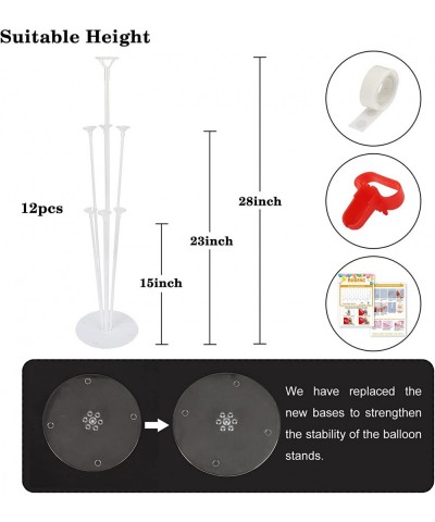 Balloon Stand Kits 12 Sets Clear Balloon Stand Holder for Table Table Balloon Stand Including Glue Tie Tool for Birthday Part...