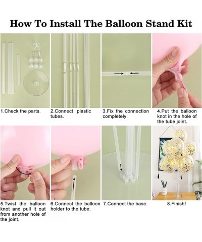 Balloon Stand Kits 12 Sets Clear Balloon Stand Holder for Table Table Balloon Stand Including Glue Tie Tool for Birthday Part...