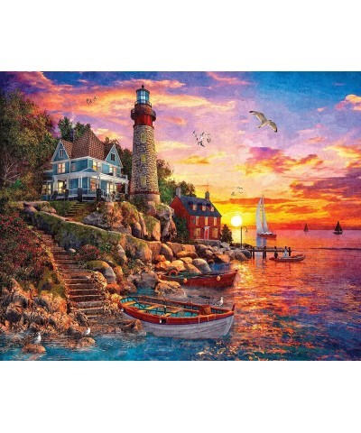 Puzzles Lighthouse Sunset 1000 Piece Jigsaw Puzzle $33.08 Jigsaw Puzzles