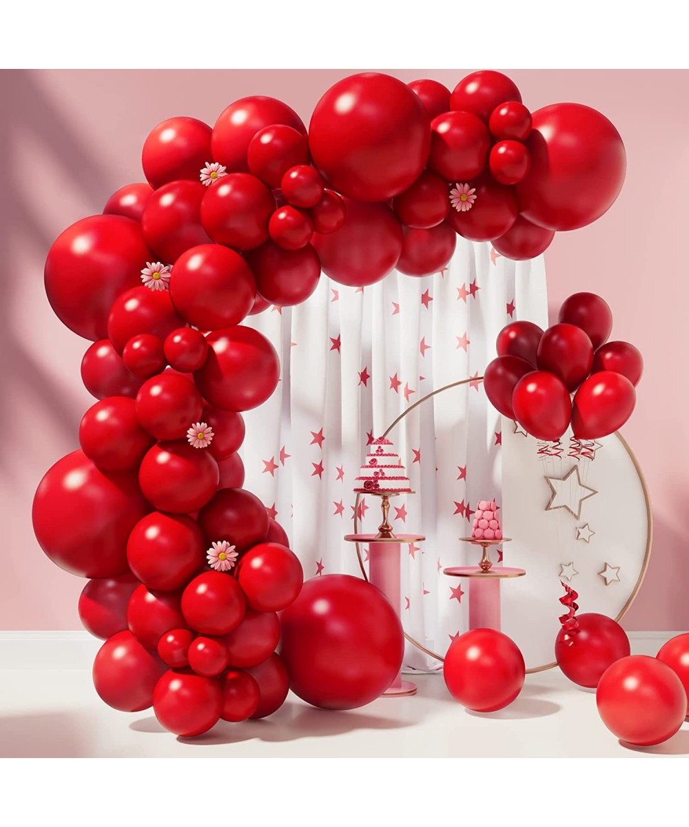 Red Balloons 85 pcs Red Balloons Garland Arch Kit 5 inch +10 inch +12 inch +18 inch Different Sizes Matte Red Latex Balloons ...