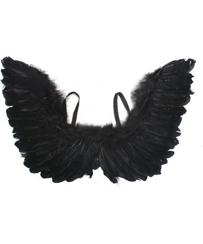 Halloween Costume for Girls Kids Witch Black Tulle Witch Gown Horns Headband Wings Set for Carnival Party $42.00 Kids' Costumes