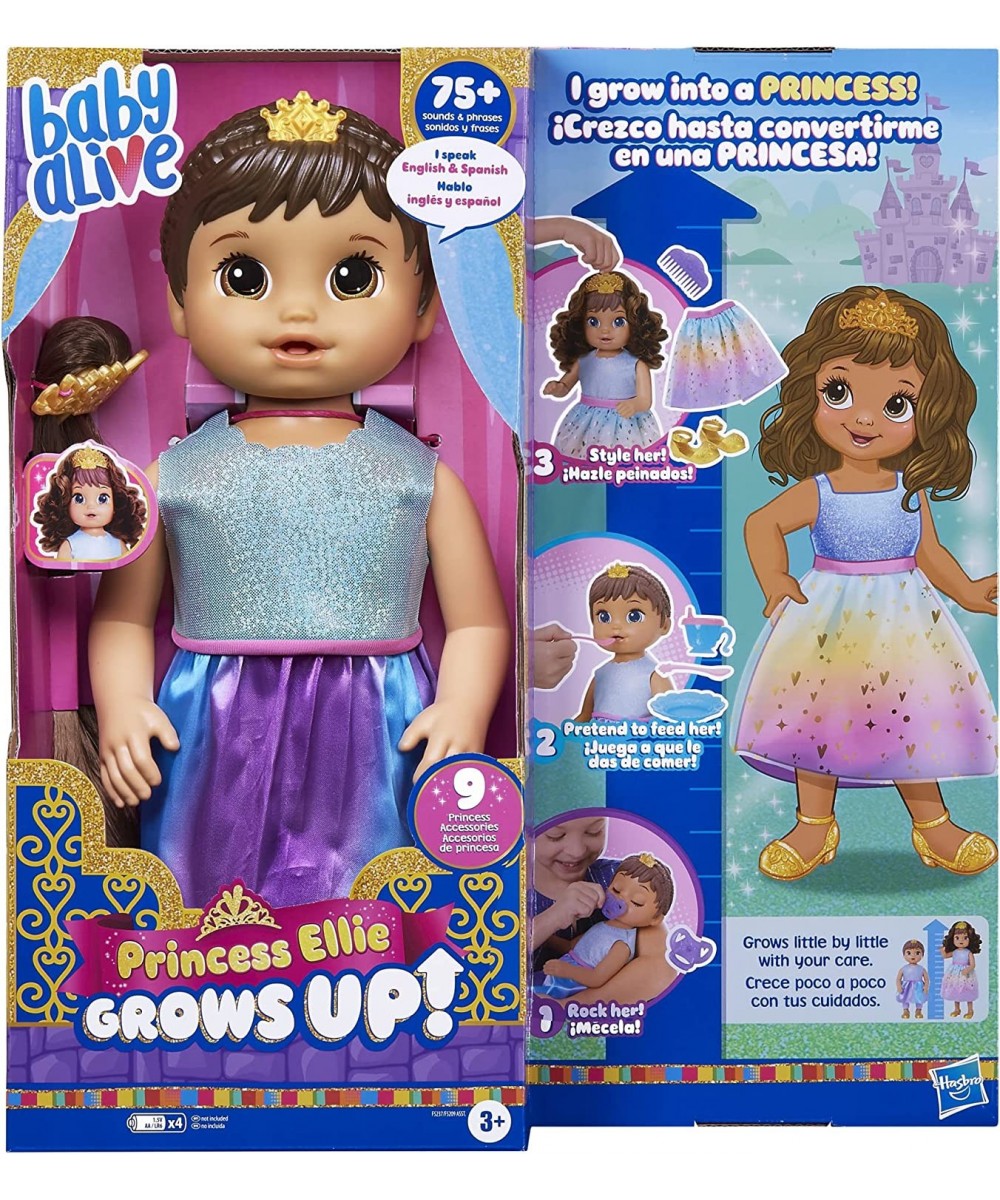 Princess Ellie Grows Up! Brown Hair Doll Interactive Baby Doll with Accessories Talking Baby Dolls Toys for 3 Year Old Girls ...