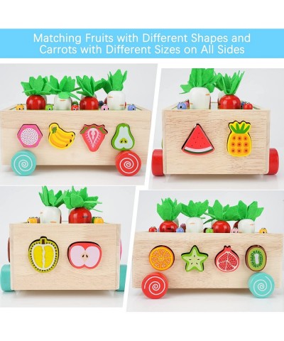 Wooden Montessori Toys for 2+ Year Old Baby Girls Boys Gift Wooden Shape Sorter Toys Carrot Harvest Game Orchard Toy Car Mont...