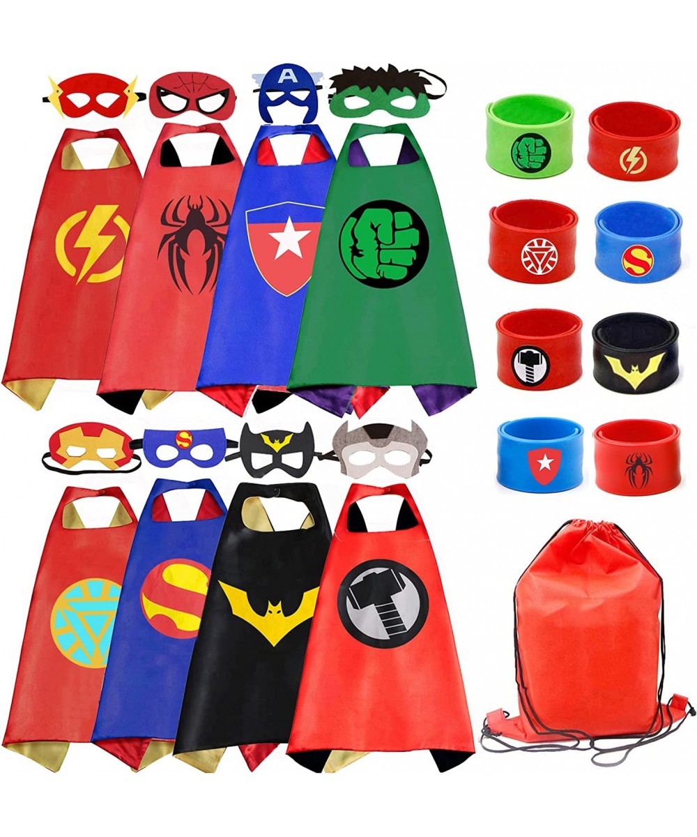 Kids Dress Up 8PCS Superhero Capes Set and Slap Bracelets for Boys Costumes Birthday Party Gifts $50.43 Kids' Costumes